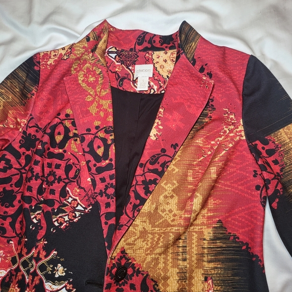 Chico's multi-color woman blazer size 0 - Picture 2 of 9